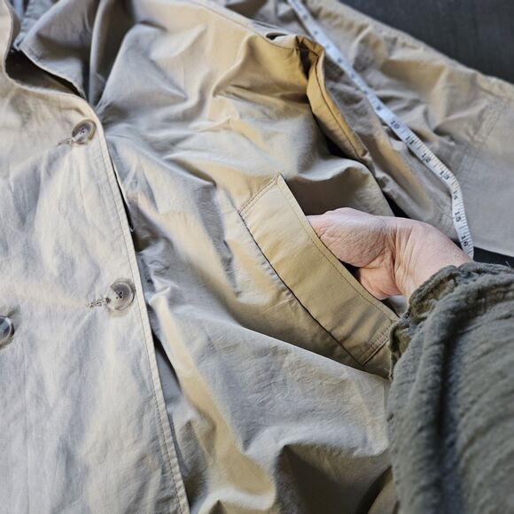 Old Navy Womens Size Small Oversized Khaki Double Breasted Trench Coat Rain NWT - Picture 8 of 11